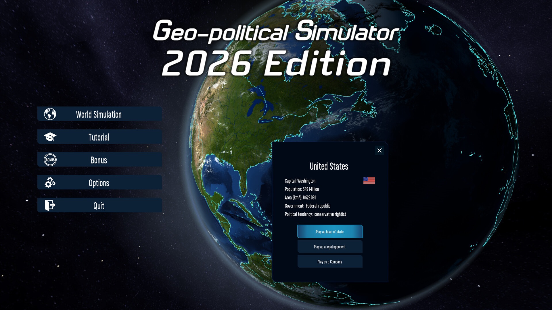 Geo-Political Simulator 2026 Edition PC Steam CD Key