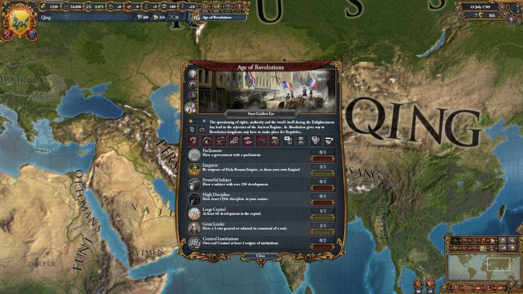 Europa Universalis IV - Mandate of Heaven Expansion PC Steam CD Key