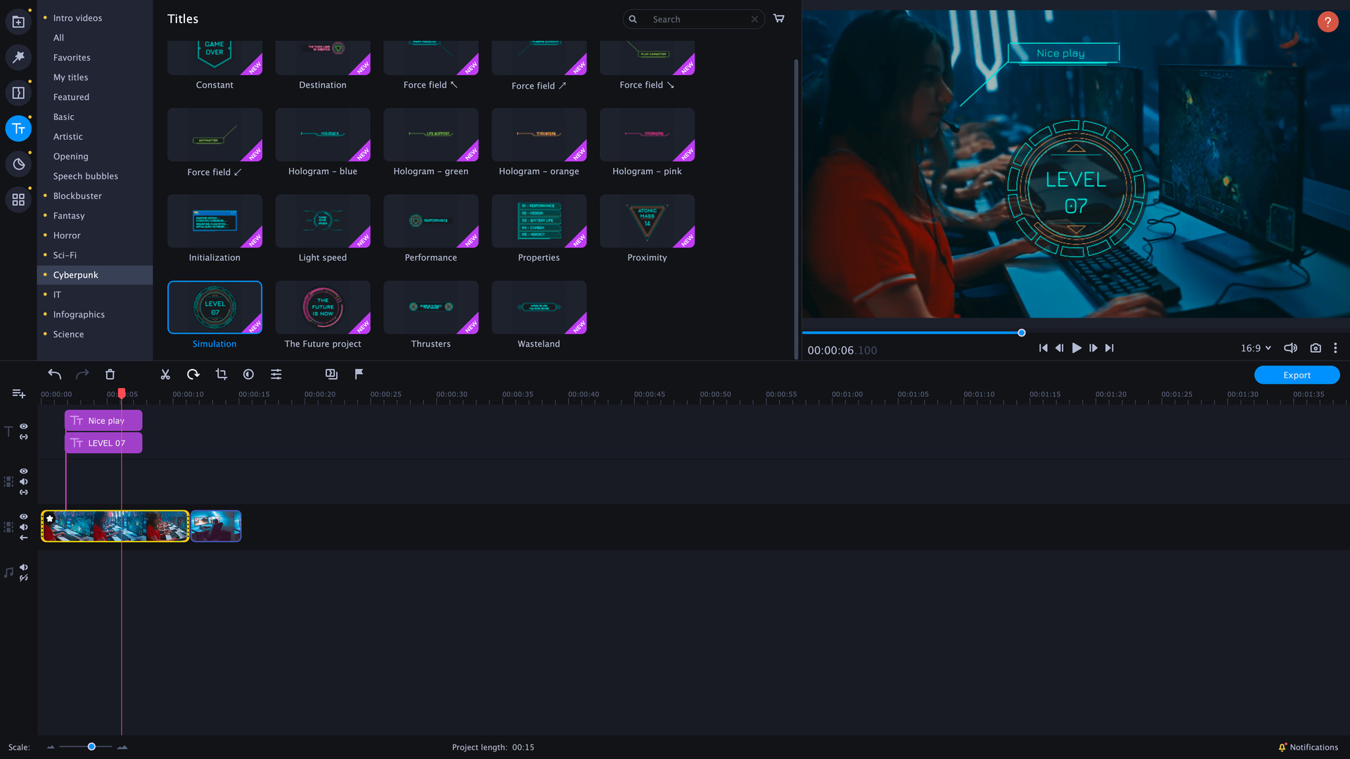 Movavi Video Editor Plus 2021 Effects - Technology Set Steam CD Key