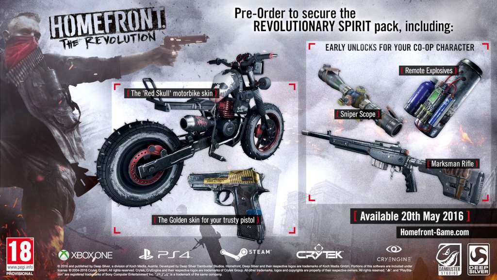 Homefront: The Revolution + Revolutionary Spirit Pack INDIA Steam Gift