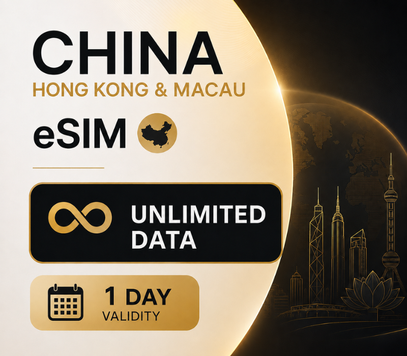 eSIM China - Unlimited Data (valid for 1 Day)