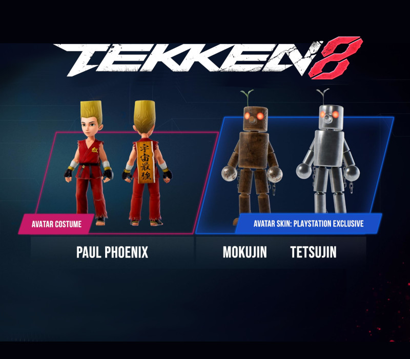 TEKKEN 8 - Pre-order Bonus: Paul Pheonix Set + Mokujin & Tetsujin Skins DLC PS5 Klucz cyfrowy