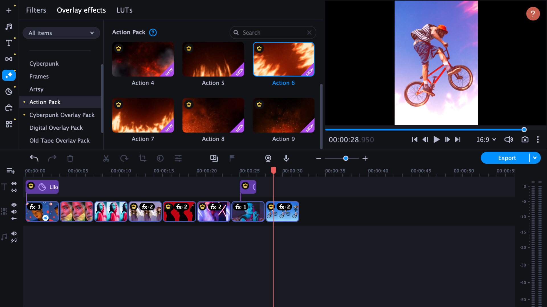 Movavi Video Editor 2023 - Action Pack DLC PC Steam CD Key