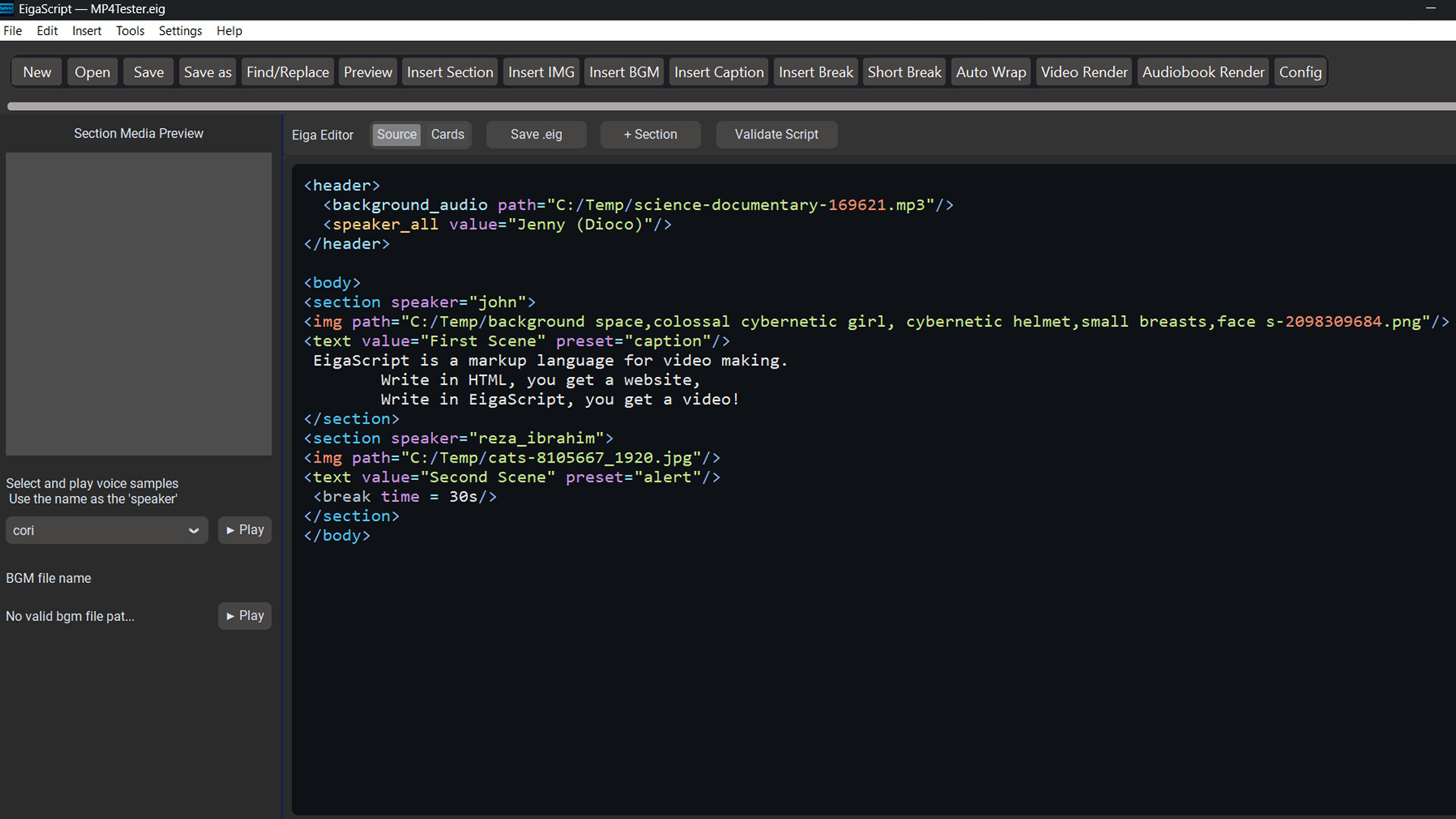 EigaScript: Script-Based Video/Audiobook Maker PC Steam CD Key
