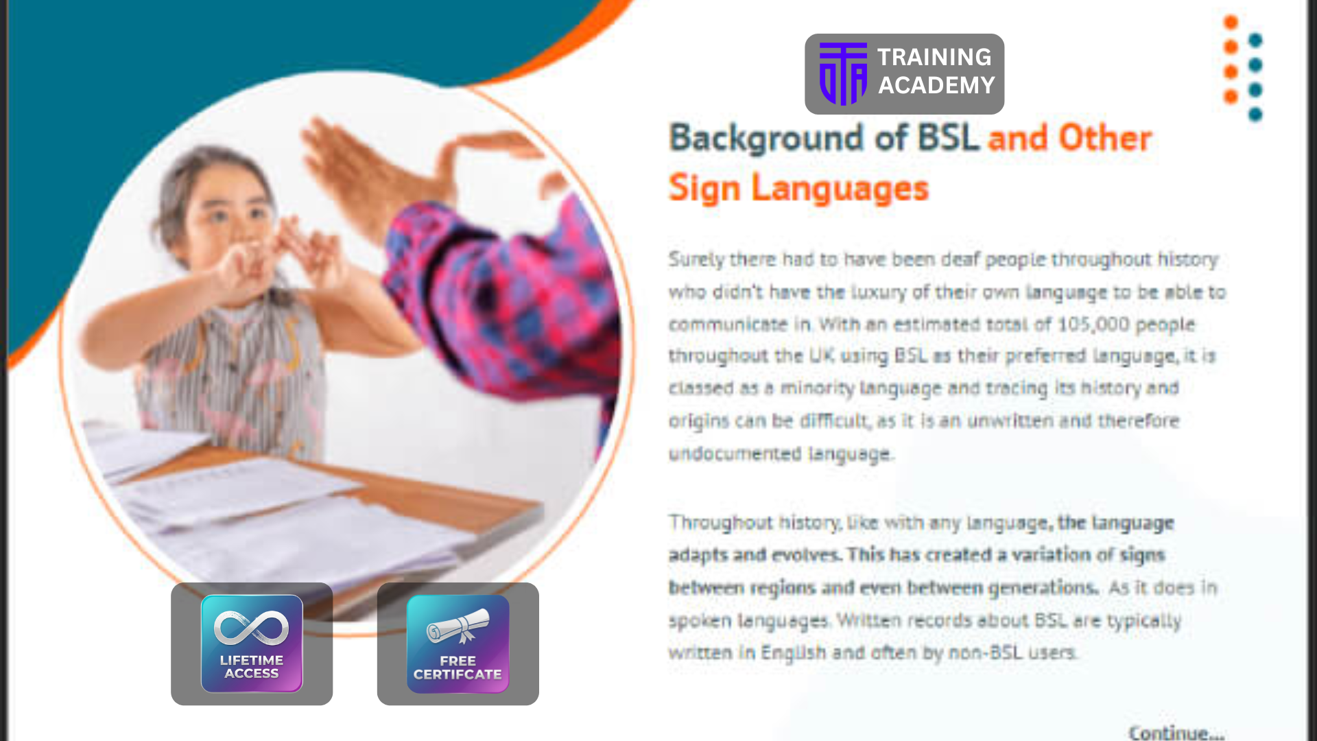 British Sign Language (BSL) for Beginner Course Online Training Academy